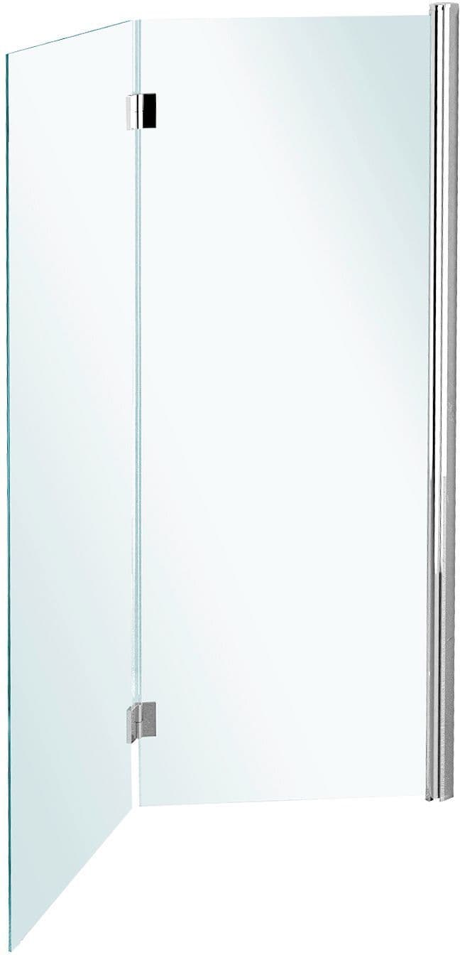 BADSCHERM 2-DELIG SWING L120-H150 RECHTS CHROOM-HELDER