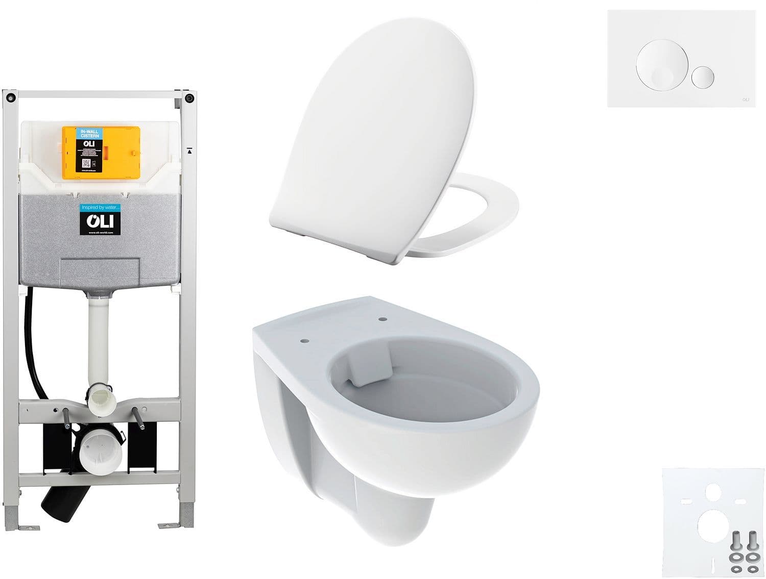 WALLFIX OLI HANGWC BASTIA RIMFREE PRESSALIT T SOFT-CLOSE + LIFT-OFF GLOBE WIT