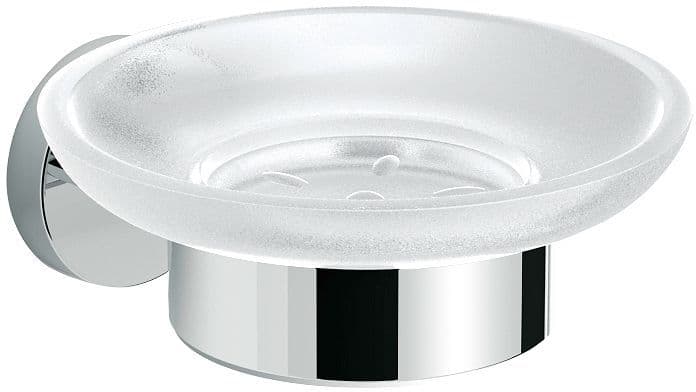 Zeepschaal + houder hold o(n) chroom/mat glas